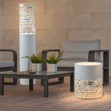 Cut Cylinder White Outdoor Floor lamps