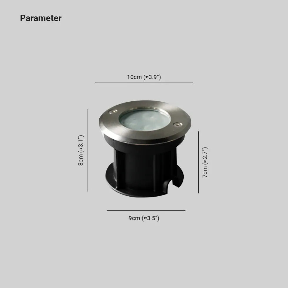 Luminaire extérieur rond à LED au sol en acier inoxydable