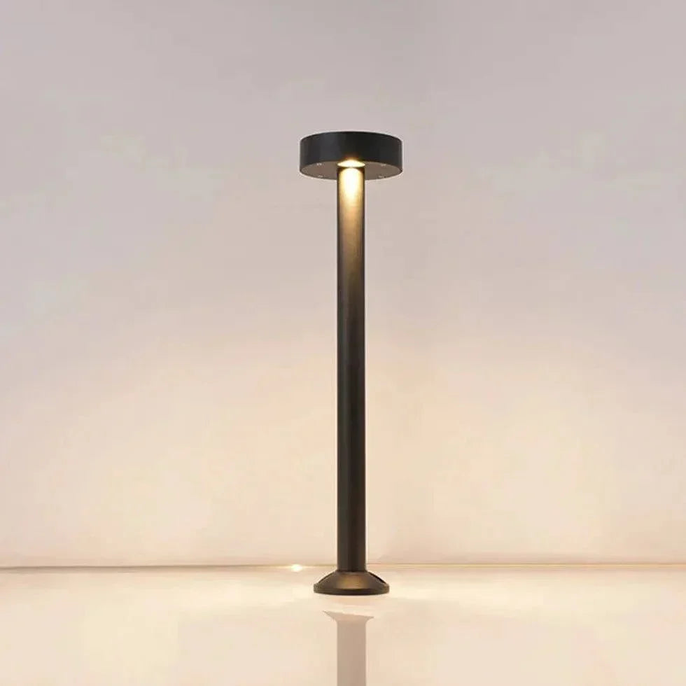 Lampe Borne Noire Abat-Jour Disque - Clowas.fr