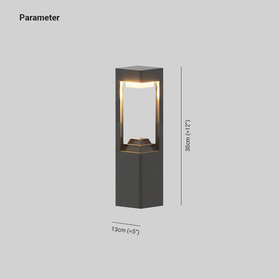 Lampadaire extérieur LED noir hexagonal