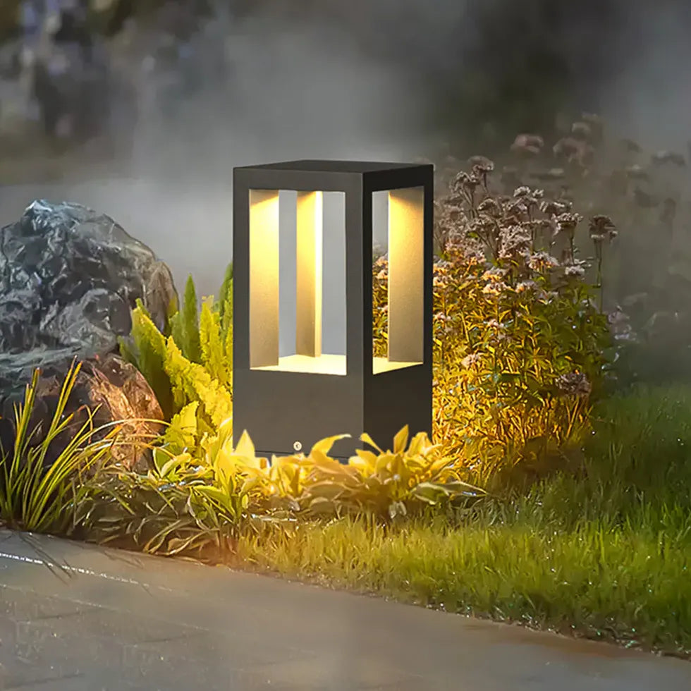 Rectangular with Sensor Garden Bollard Lights