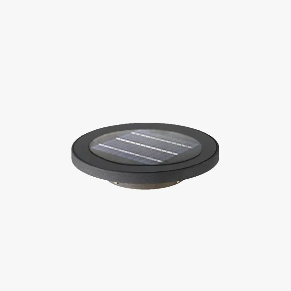 Black Round Solar Ground Outdoor Lights