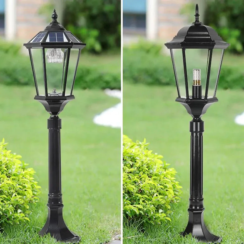 European Vintage Solar Outdoor Bollard Lights