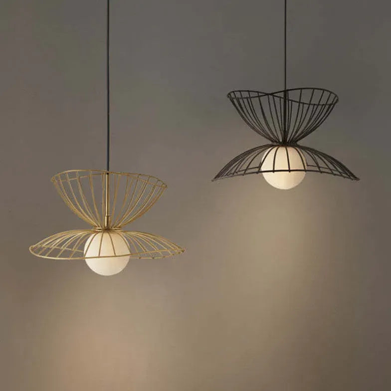 Lustre en forme de pétale de fil double couche