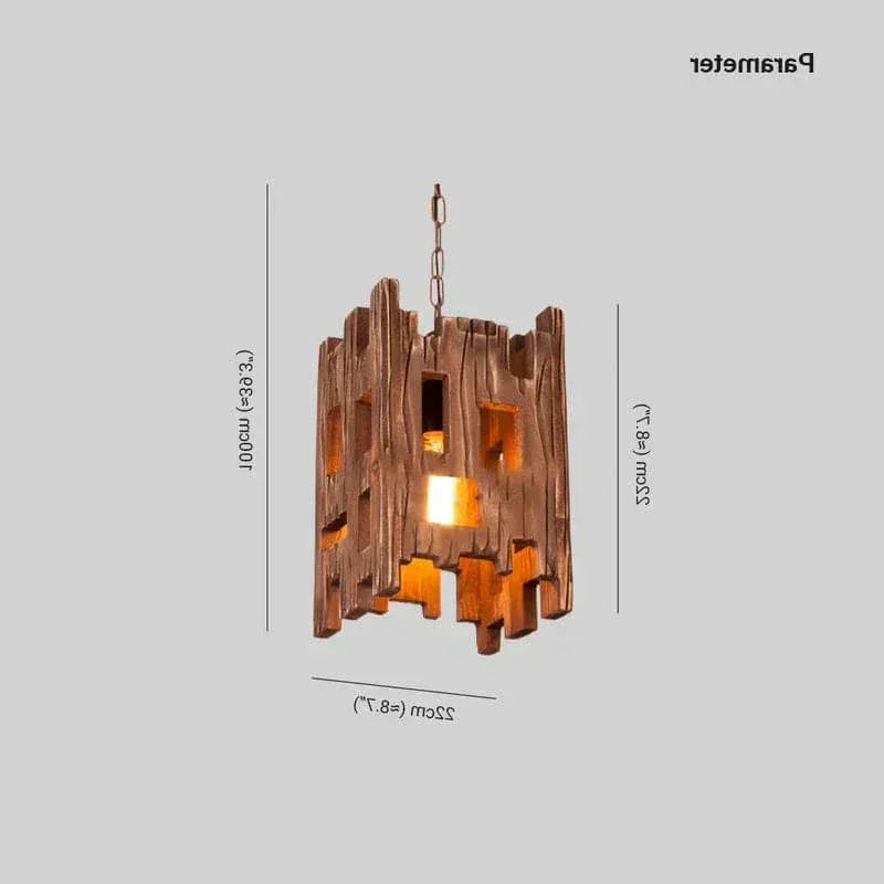 Luminaire Suspension Style Ancien Bois Vintage - Clowas.fr