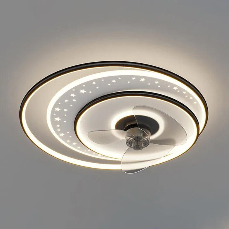 Plafonnier ventilateur rond avec lumière