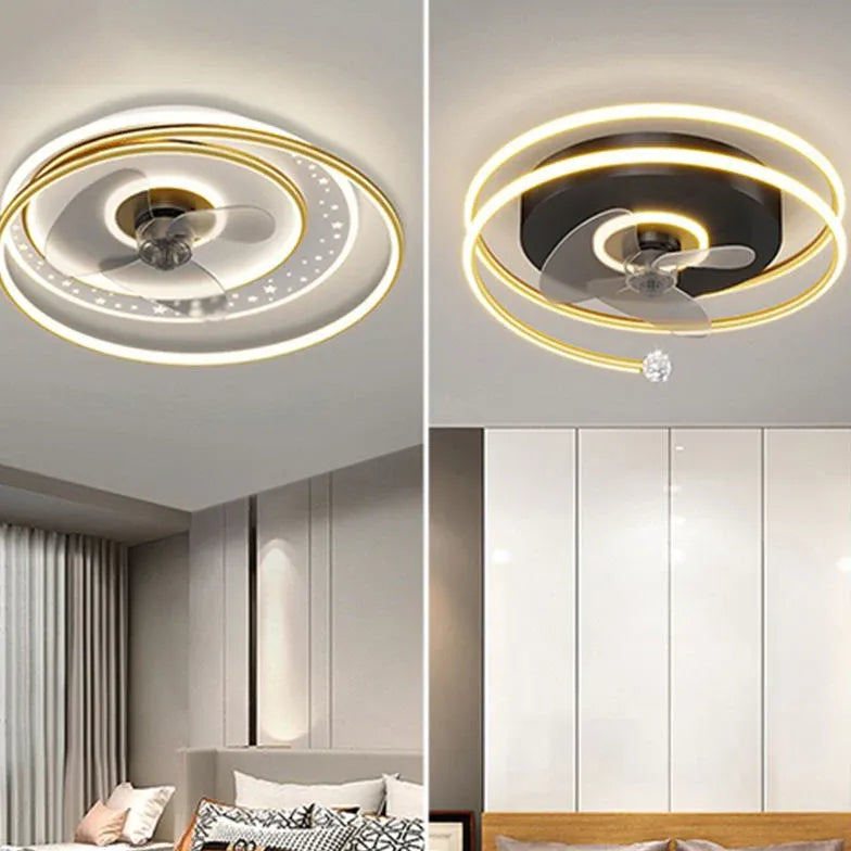 Plafonnier ventilateur rond avec lumière