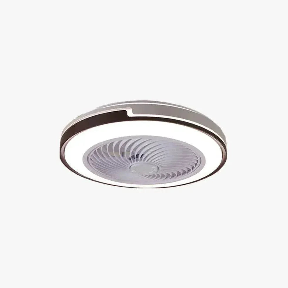 Ventilateur De Plafond Rond Bicolore Avec Lumière - Clowas.fr