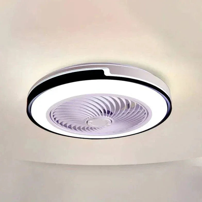 Ventilateur De Plafond Rond Bicolore Avec Lumière - Clowas.fr