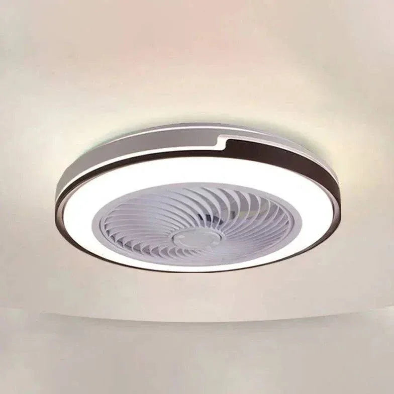 Ventilateur De Plafond Rond Bicolore Avec Lumière - Clowas.fr