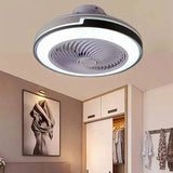 Ventilateur De Plafond Rond Bicolore Avec Lumière - Clowas.fr