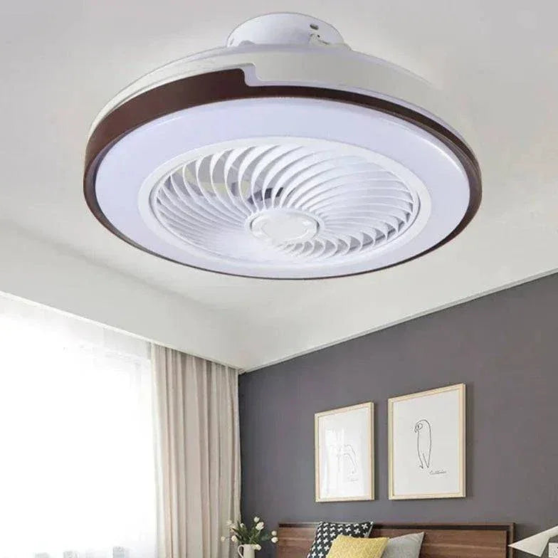 Ventilateur De Plafond Rond Bicolore Avec Lumière - Clowas.fr