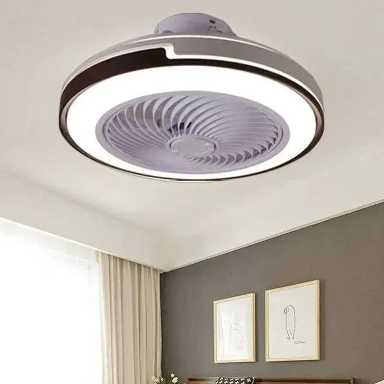Ventilateur De Plafond Rond Bicolore Avec Lumière - Clowas.fr