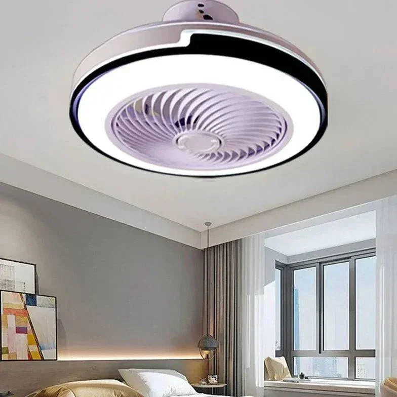 Ventilateur De Plafond Rond Bicolore Avec Lumière - Clowas.fr