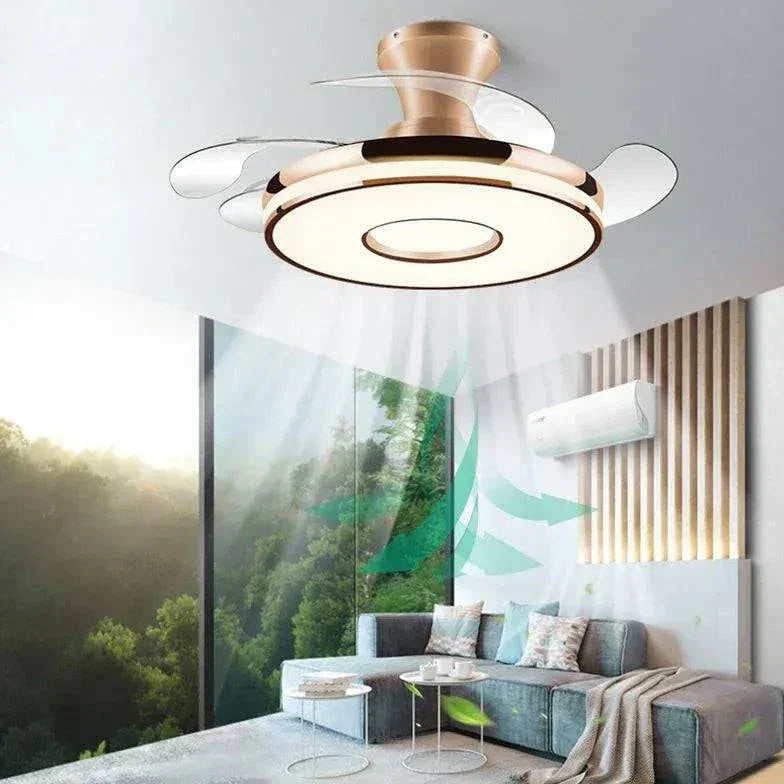 Ventilateur De Plafond Transparent Avec Lumière Moderne - Clowas.fr