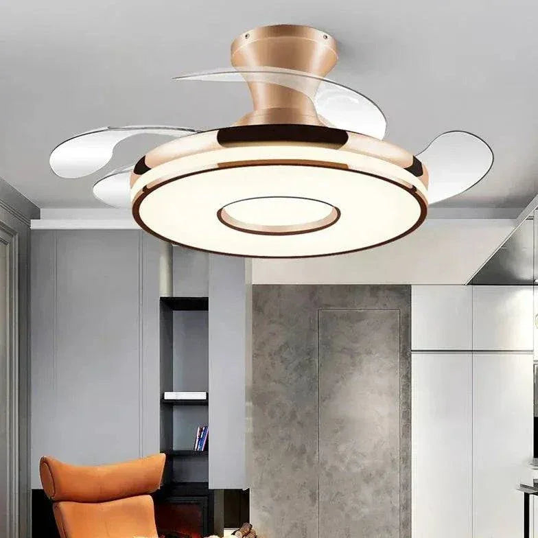 Ventilateur De Plafond Transparent Avec Lumière Moderne - Clowas.fr