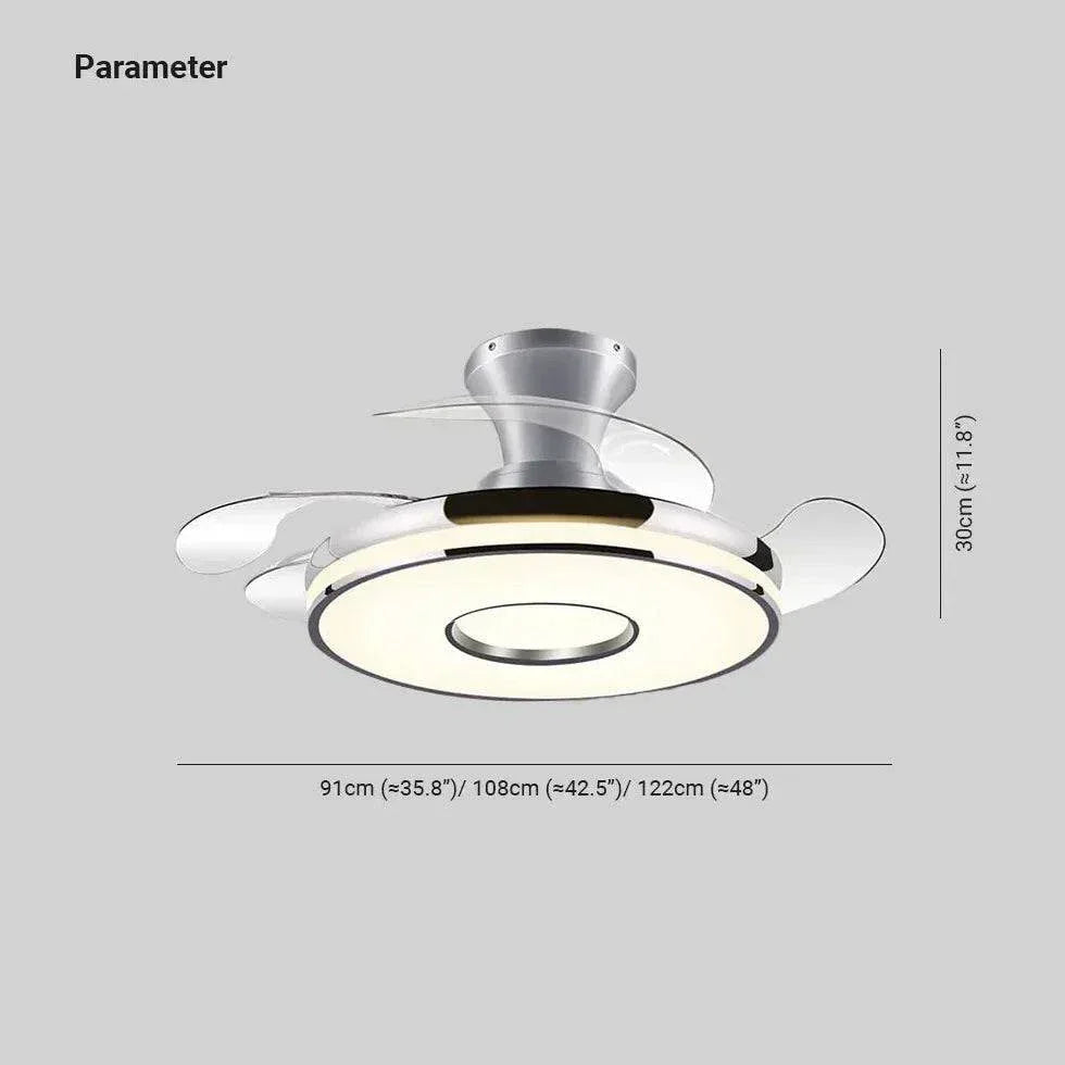 Ventilateur De Plafond Transparent Avec Lumière Moderne - Clowas.fr