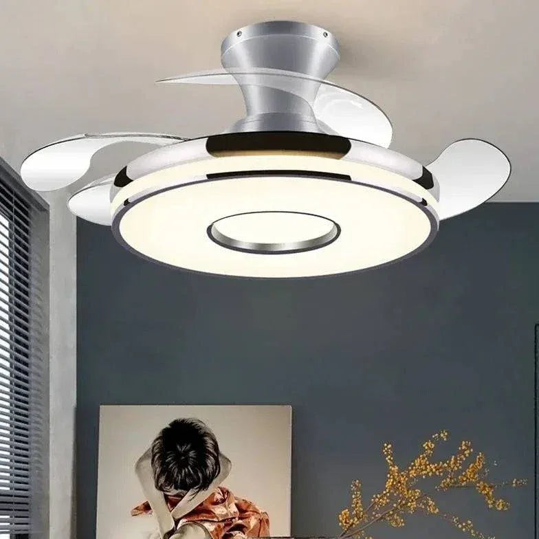 Ventilateur De Plafond Transparent Avec Lumière Moderne - Clowas.fr