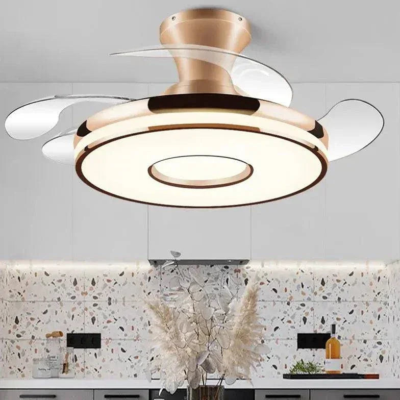 Ventilateur De Plafond Transparent Avec Lumière Moderne - Clowas.fr