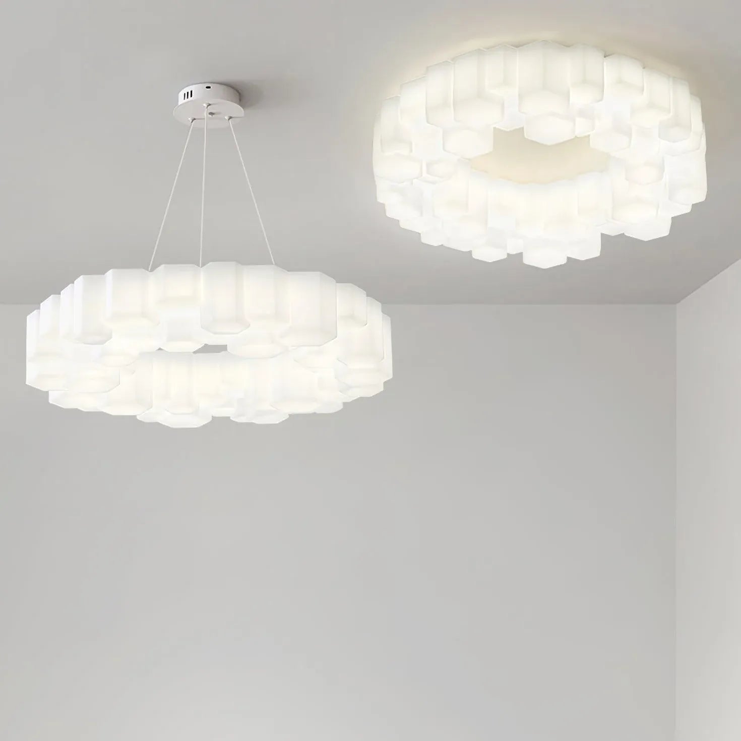 Layered Circular Translucent Artistic Pendant Light