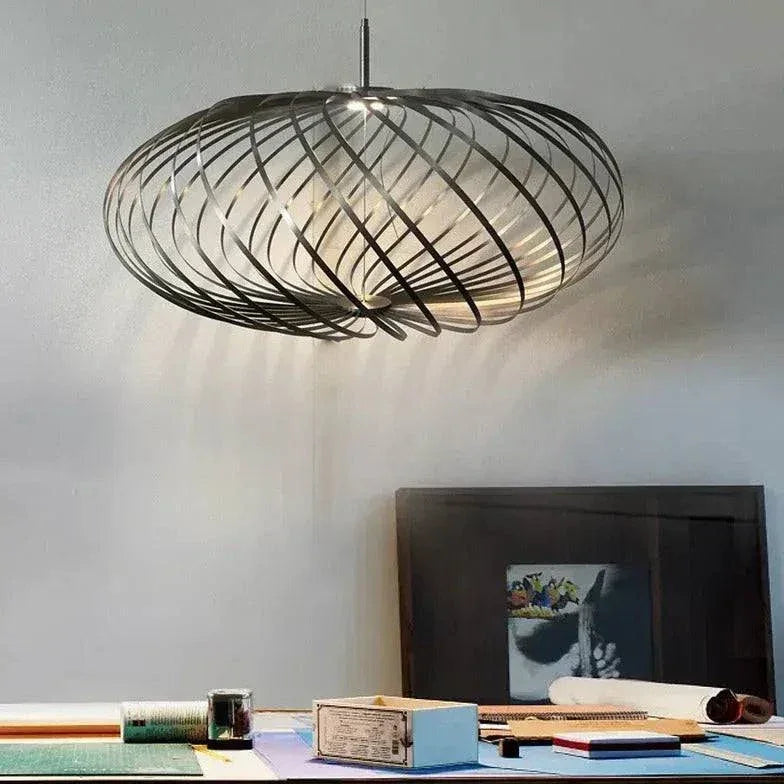 Lustre Rotin Noir Design Moderne Créatif - Clowas.fr