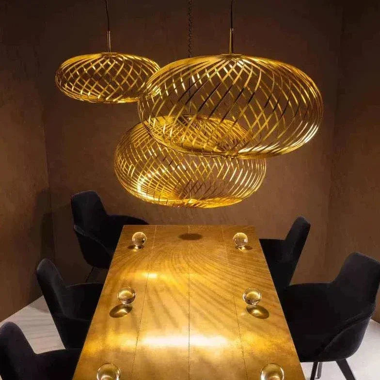 Lustre Rotin Noir Design Moderne Créatif - Clowas.fr