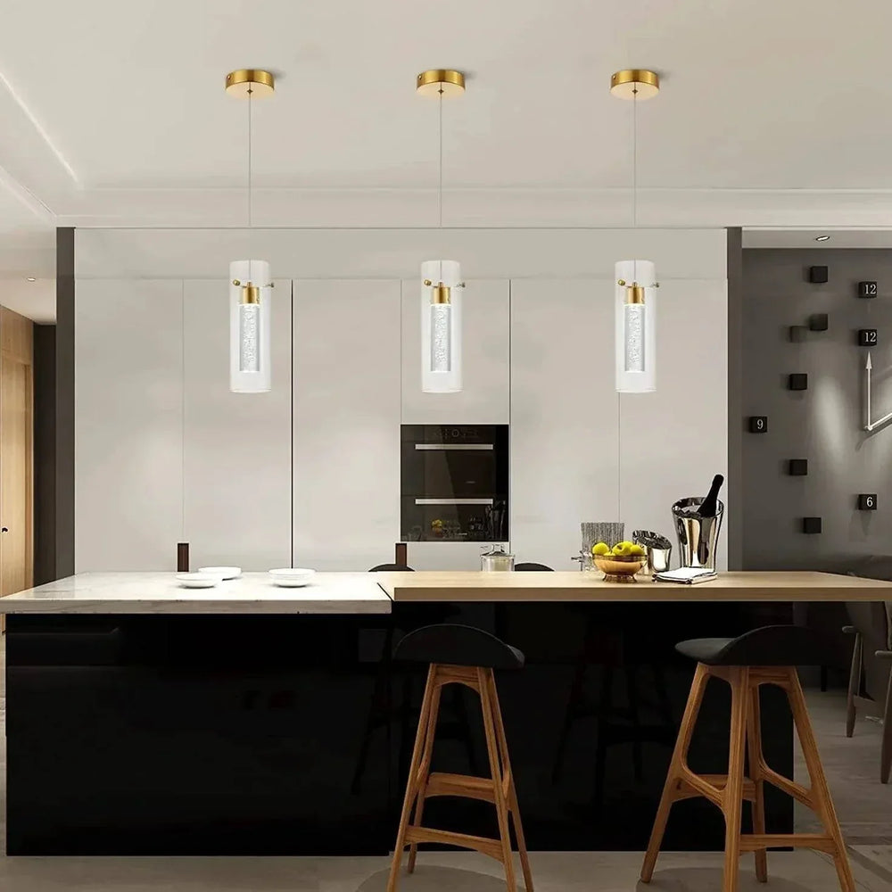 Lustre Colonne En Cristal Salon Cuisine Moderne - Clowas.fr