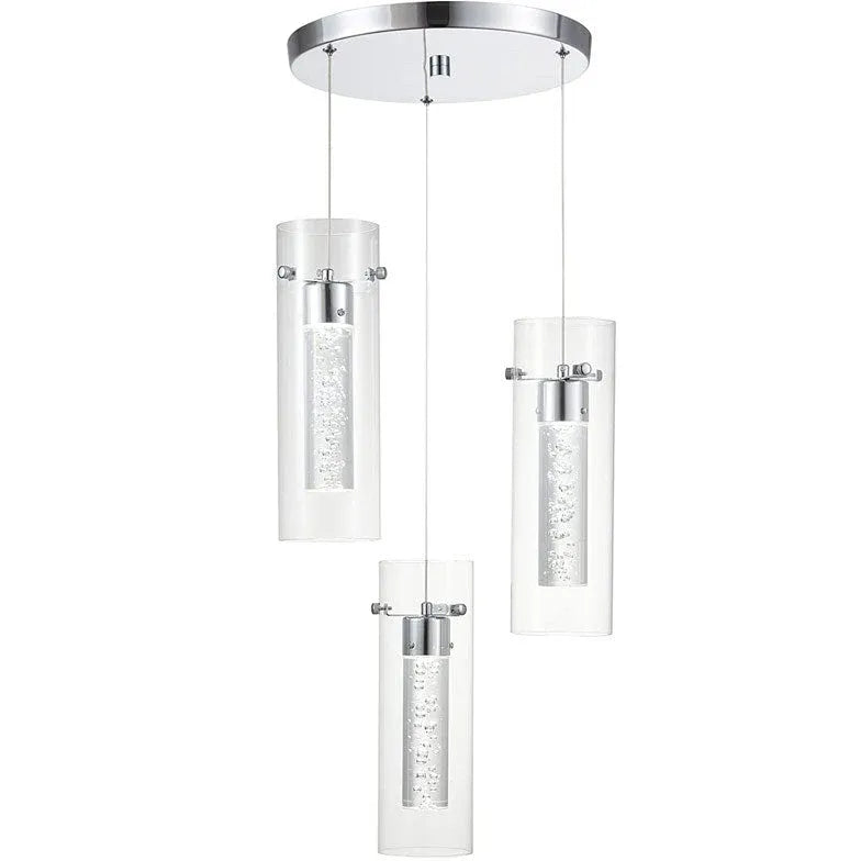 Lustre colonne en cristal salon cuisine moderne