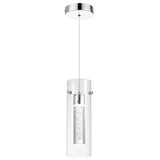 Lustre colonne en cristal salon cuisine moderne