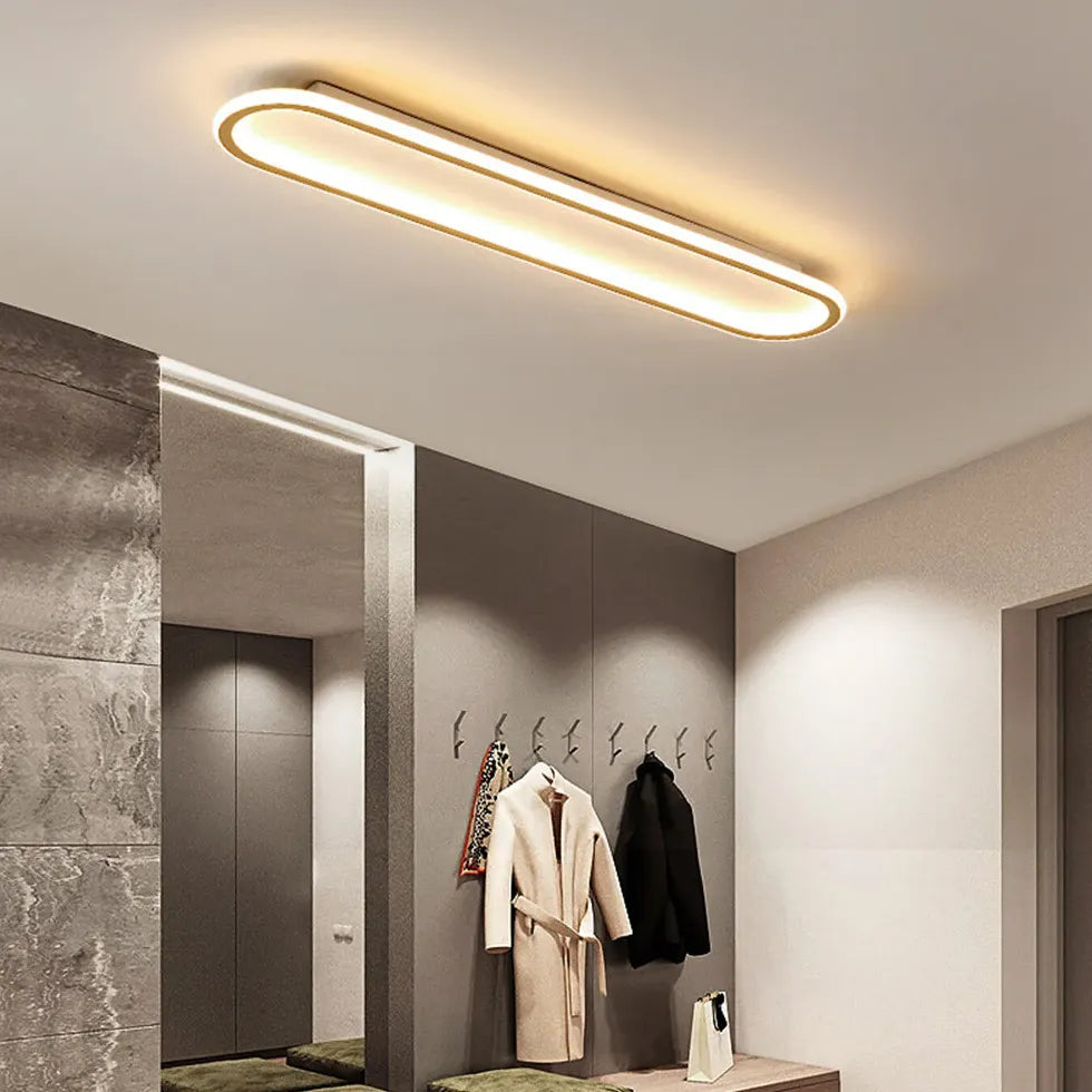 Plafonnier LED ovale long pour chambre à coucher