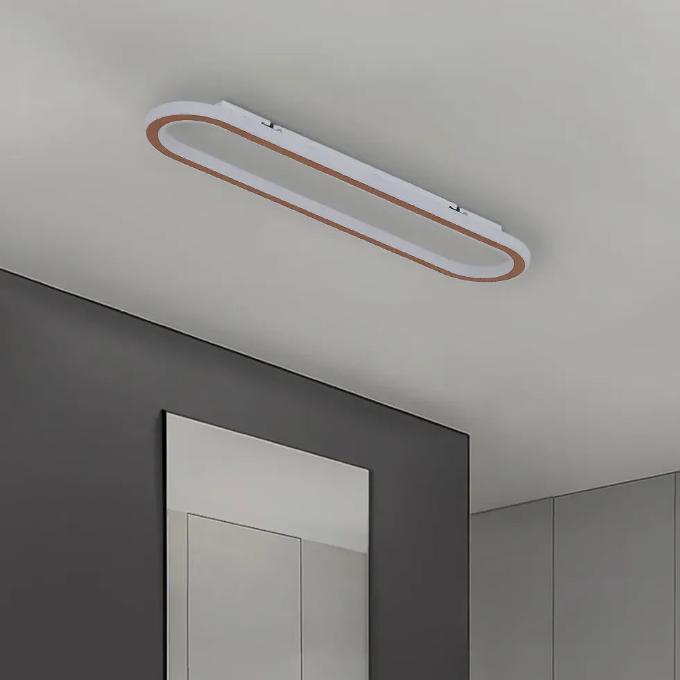 Plafonnier LED ovale long pour chambre à coucher