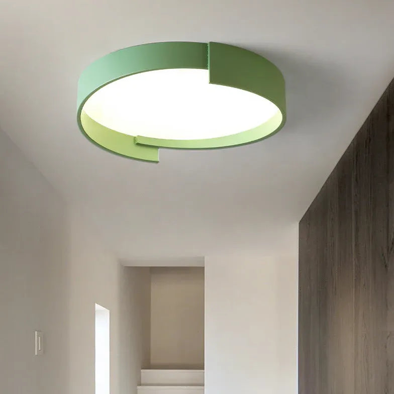 Notched Round Minimalist Ceiling Light