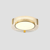 Round Glass Framed Ceiling Light for Bedroom