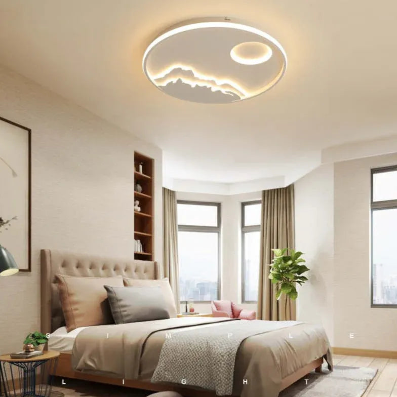 Round Landscape Ceiling Light for Living Room