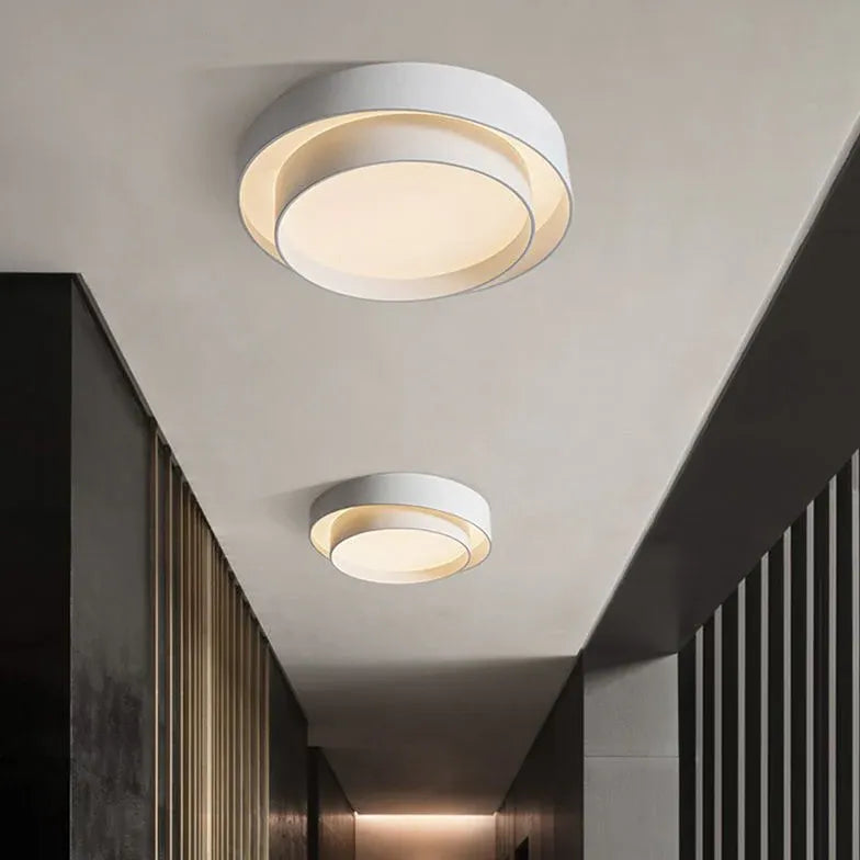 Layered Circular Modern White Flush Ceiling Lights