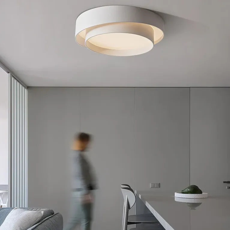 Layered Circular Modern White Flush Ceiling Lights