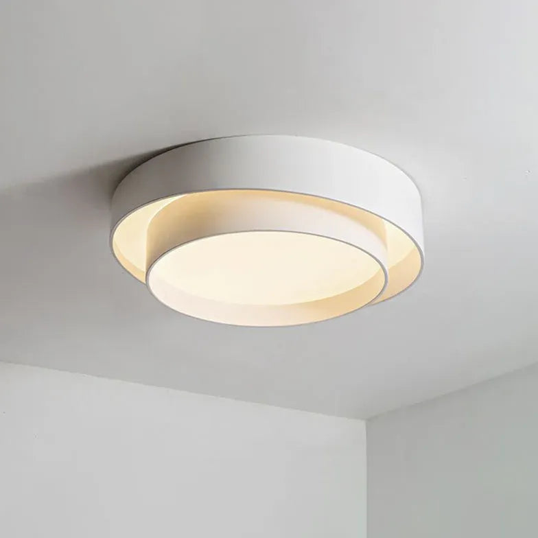 Layered Circular Modern White Flush Ceiling Lights