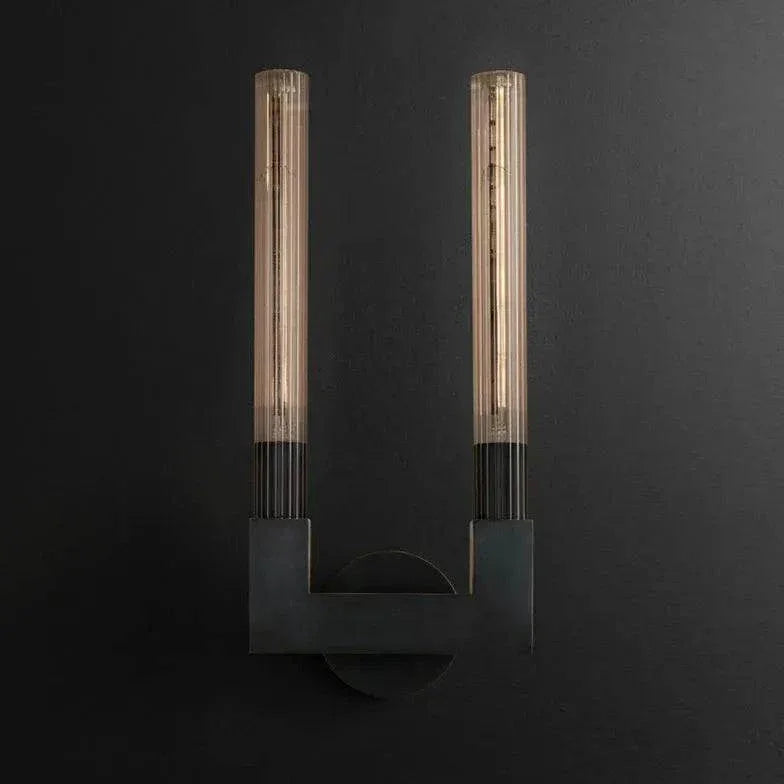 Applique Mural Design Lampe En Verre Strié - Clowas.fr