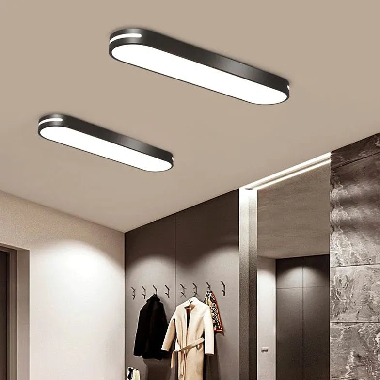 Long Oval Black and White LED Ceiling Light