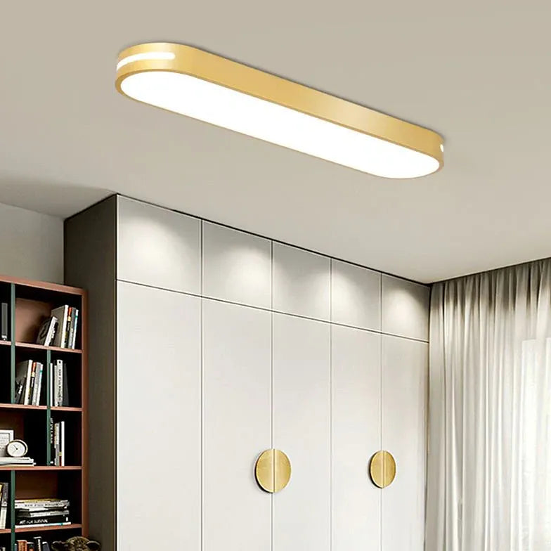 Long Oval Black and White LED Ceiling Light