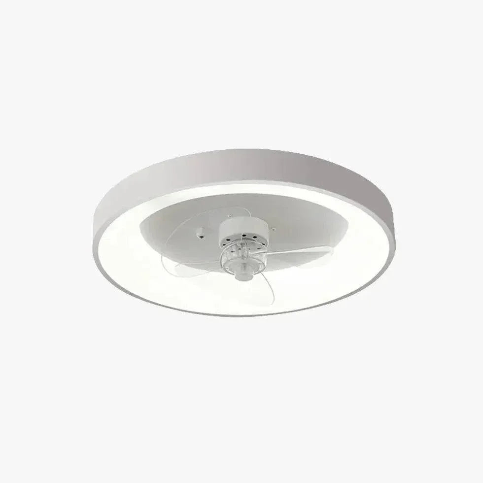 Ventilateur De Plafond Rond Blanc Avec Lumière - Clowas.fr