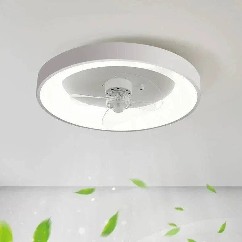 Ventilateur De Plafond Rond Blanc Avec Lumière - Clowas.fr
