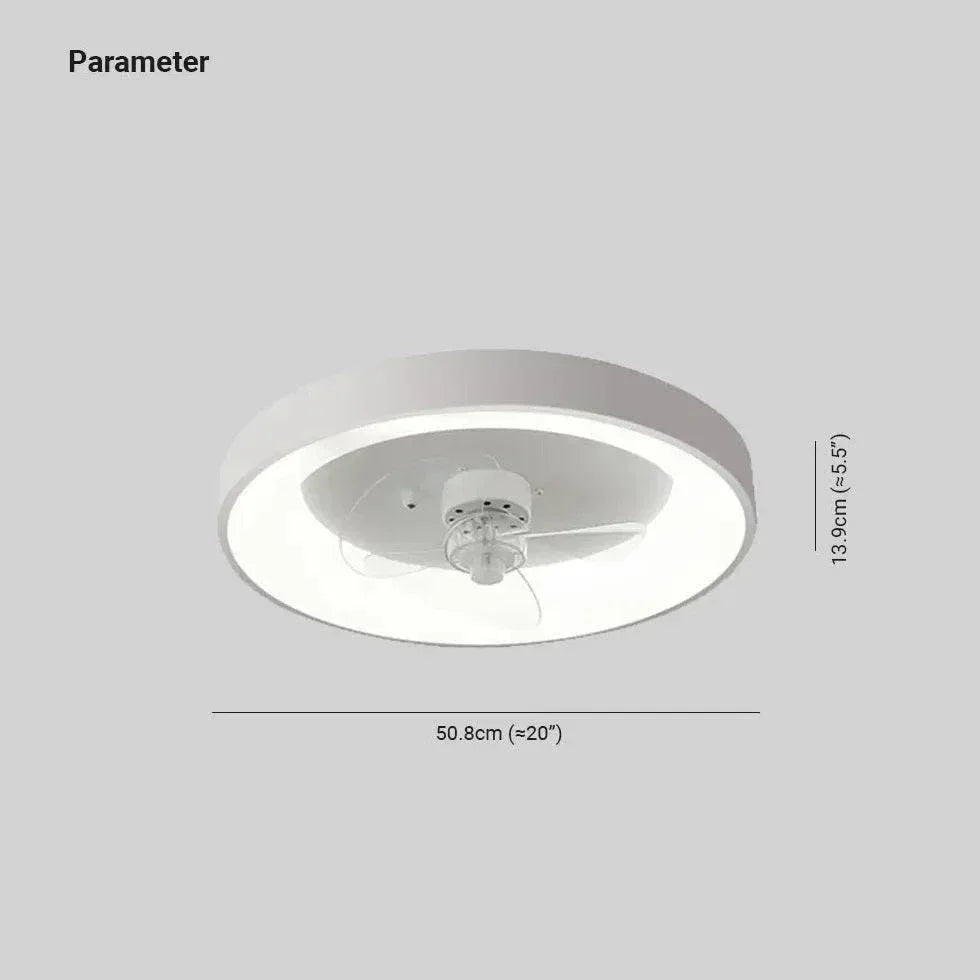 Ventilateur De Plafond Rond Blanc Avec Lumière - Clowas.fr