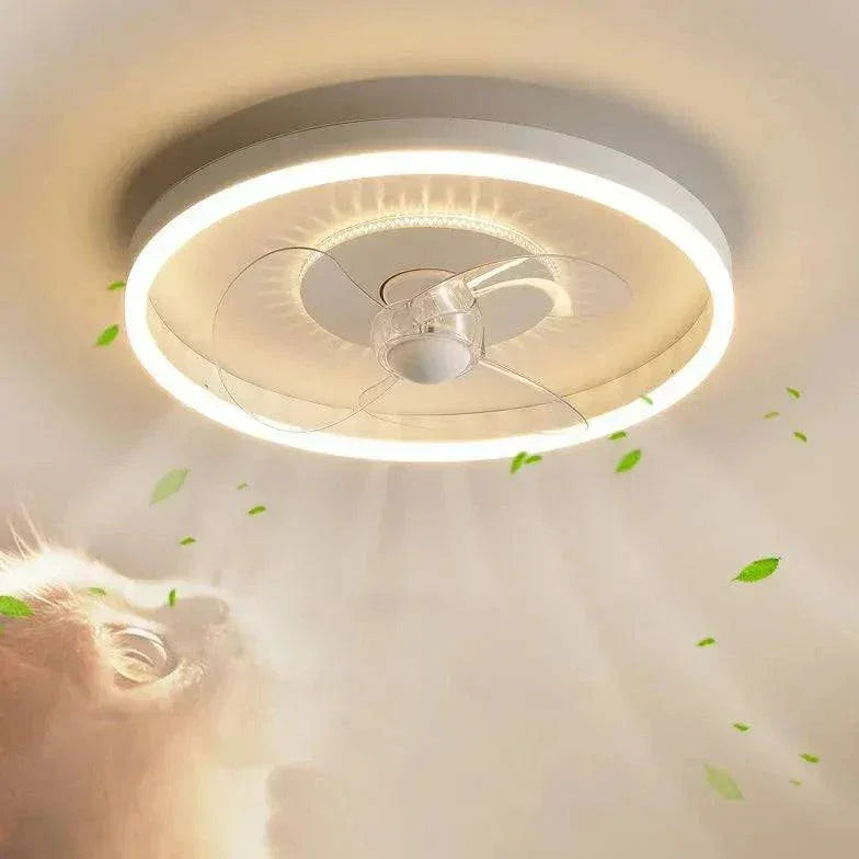 Ventilateur De Plafond Simple Blanc Avec Lumière - Clowas.fr