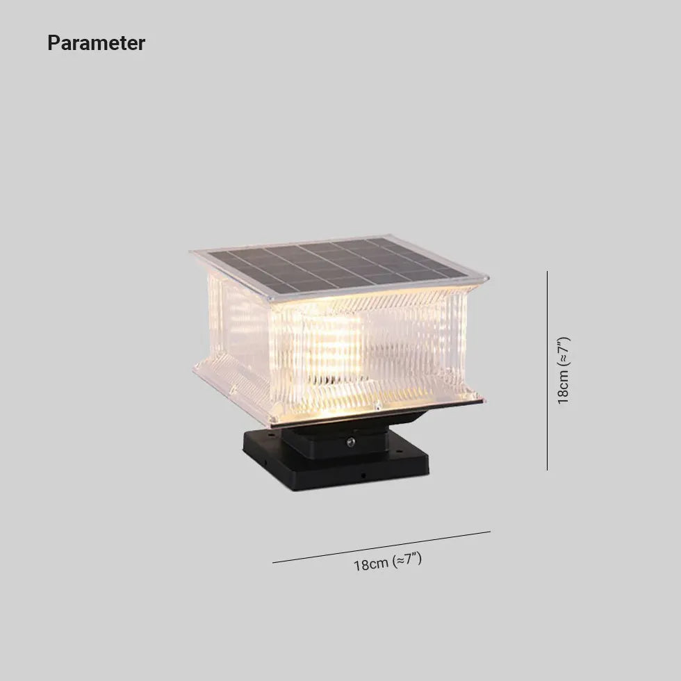 Laux de pilier extérieur à LED solaire imperméable rectangulaire