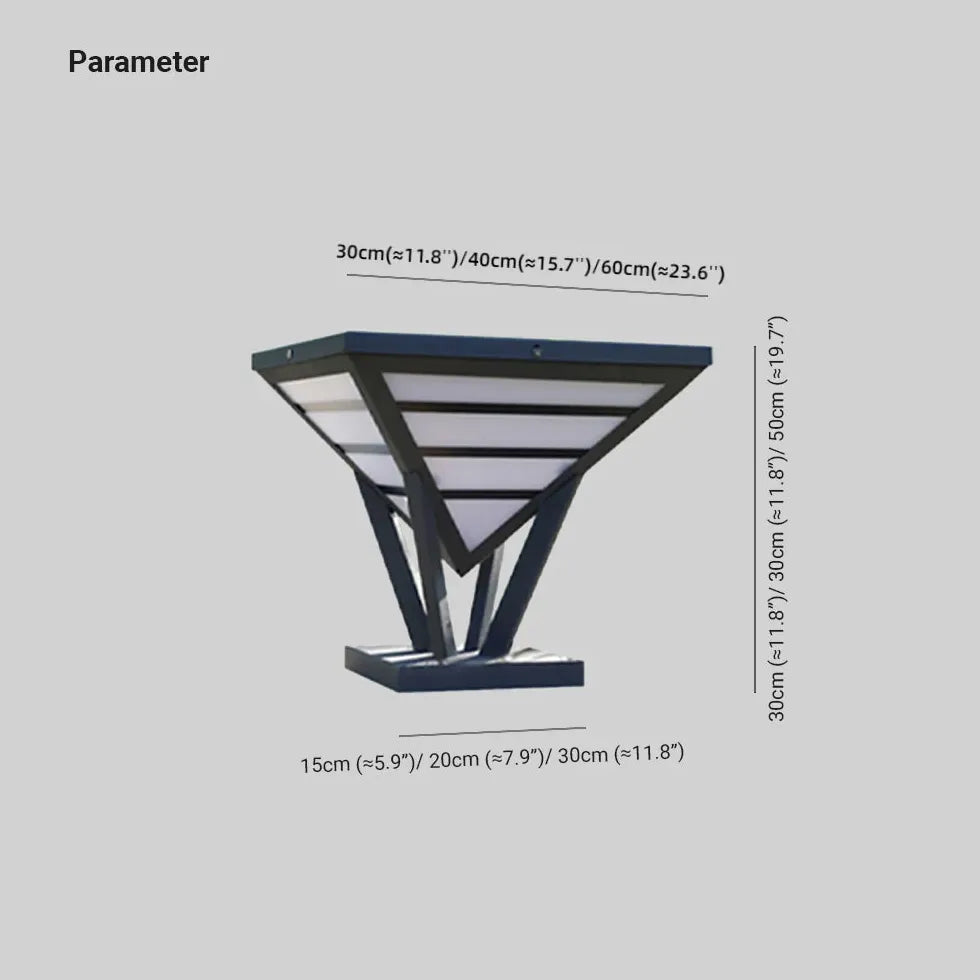 Lampadaire extérieur à DEL pyramide