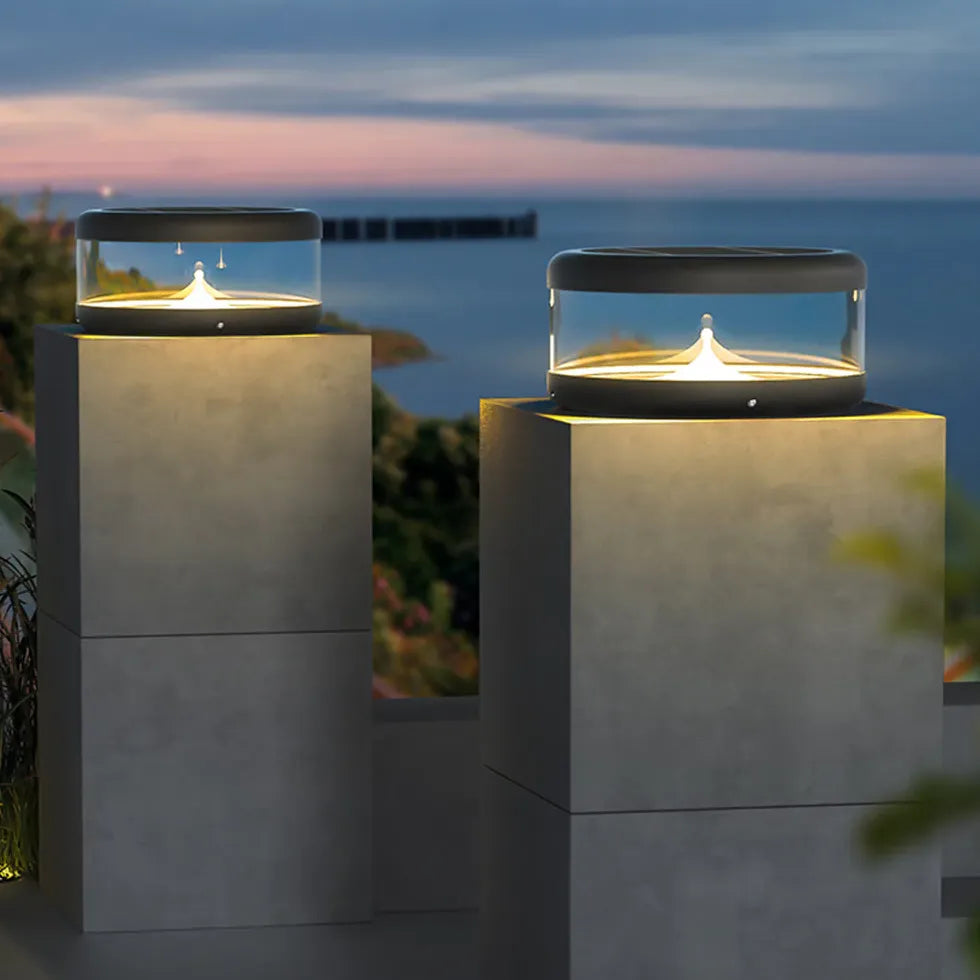 Cylindrical Solar Landscape Outdoor Pillar Lights