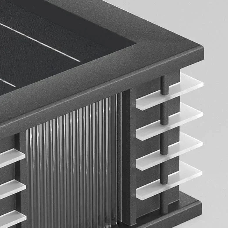 Lampadaire Extérieur Solaire Carré Noir - Clowas.fr