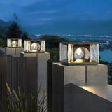 Ripple Glass Cube Led Outdoor Pillar Lights