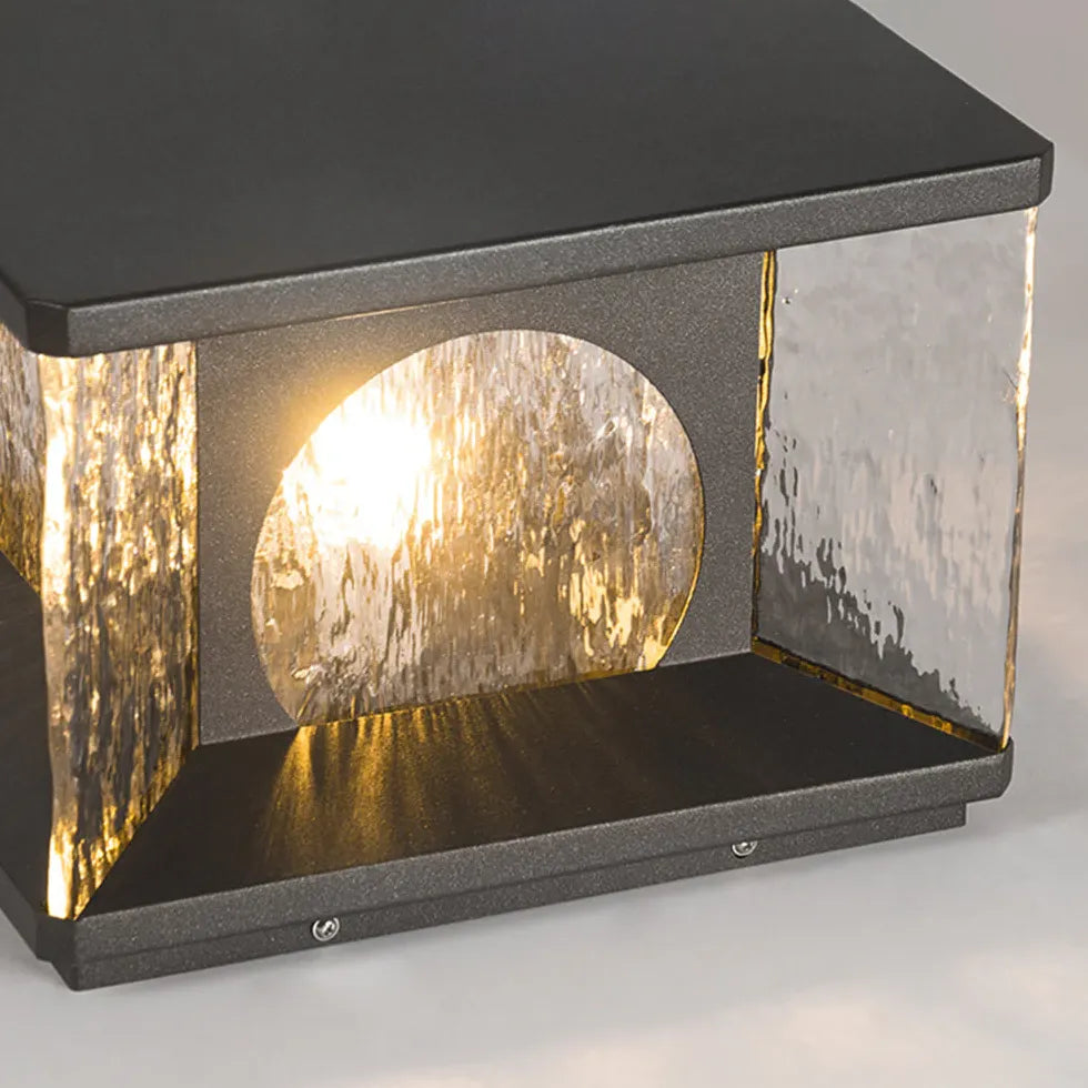 Ripple Glass Cube Led Outdoor Pillar Lights